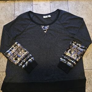 Chico's Charcoal Sequin Embellished Shirt